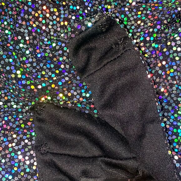 ALEXIA ADMOR Rainbow Sequin Long Sleeve Open Back Dress - Picture 7 of 8